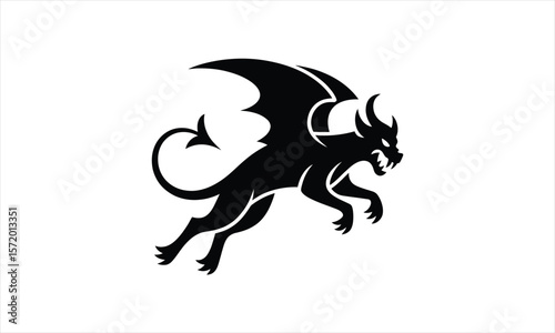 Gothic gargoyle creature silhouette