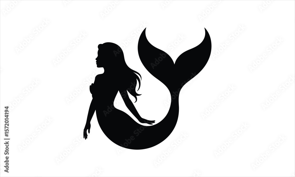 Fototapeta premium Enchanting mermaid tail silhouette design