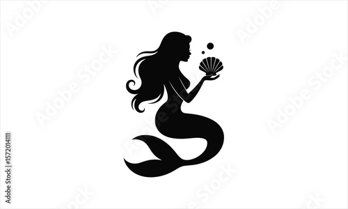 Mythical sea creature design silhouette