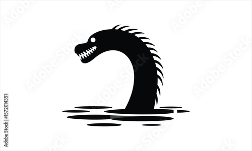 Loch ness monster graphic design silhouette