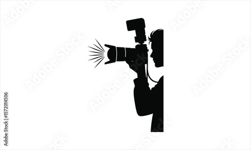 Creative professional capturing moments silhouette