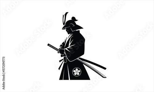 Warrior with sword silhouette