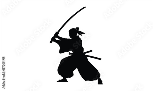 Warrior with sword silhouette