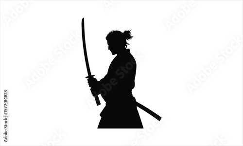 Warrior with sword silhouette