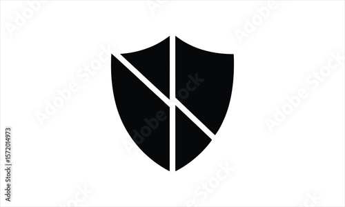 Heraldic shield design silhouette