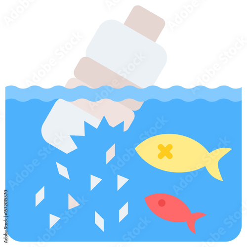 Microplastic Pollution Icon