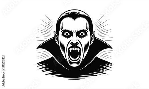 Mysterious vampire figure in dramatic silhouette