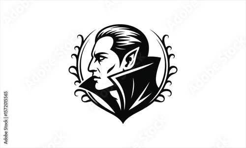 Mysterious vampire figure in dark silhouette