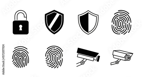Black Padlock Icon with Keyhole, Security and Protection Symbol