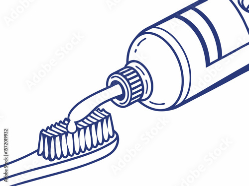 Toothpaste Being Squeezed onto Toothbrush for Dental Care, Oral Hygiene Tips, Health Blogs, and Educational Material on Mouth Care  