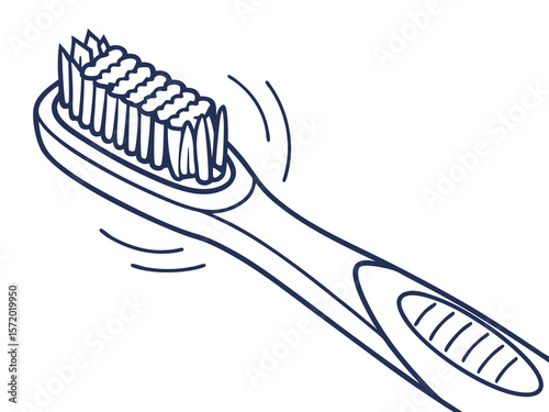 Toothbrush with Bristles in Motion for Dental Care Blogs, Oral Hygiene Websites, Health Articles, Educational Content, and Social Media Posts  