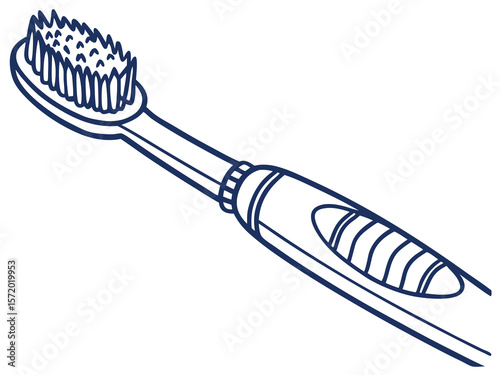 Toothbrush Outline for Dental Hygiene Blogs, Oral Care Education, Health Websites, and Personal Care Products  
