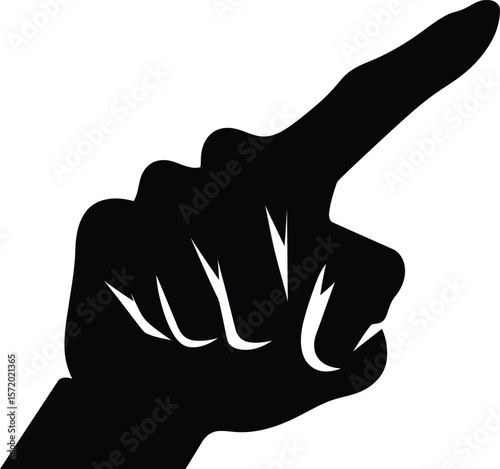 Hand gesture pointing upwards offers direction, guidance, or represents the concept of selecting something in designs and applications
