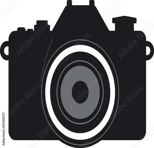 Clean camera graphics for design projects, perfect for icons, logos, or use in creative layouts, providing a modern, simple style