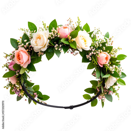 Flower crown on transparent background, floral headband head, flower hair wreath, png Photo Overlays 