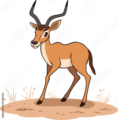 Cute cartoon a illustrator vector antelope