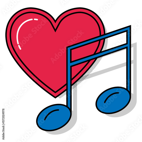 Heart and Music Note, Music love