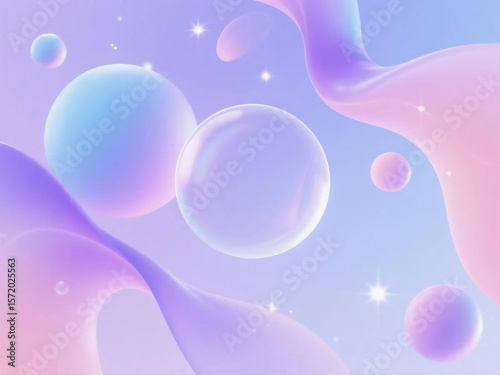 Ultra-smooth abstract background with a dreamy, futuristic atmosphere with soft pastel gradients in purple, light blue, and baby pink.