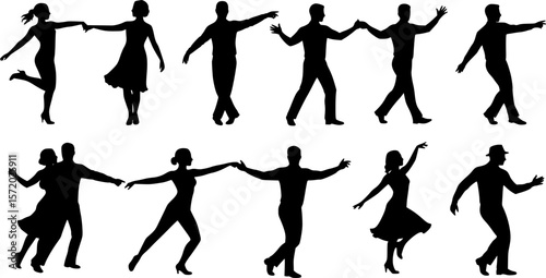 Swing Dance Silhouette Vector
