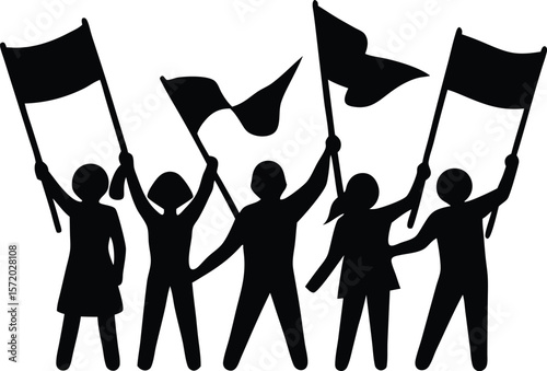 Photo of a group of people protesting with flags symbolizes activism, rights, and the power of community voice