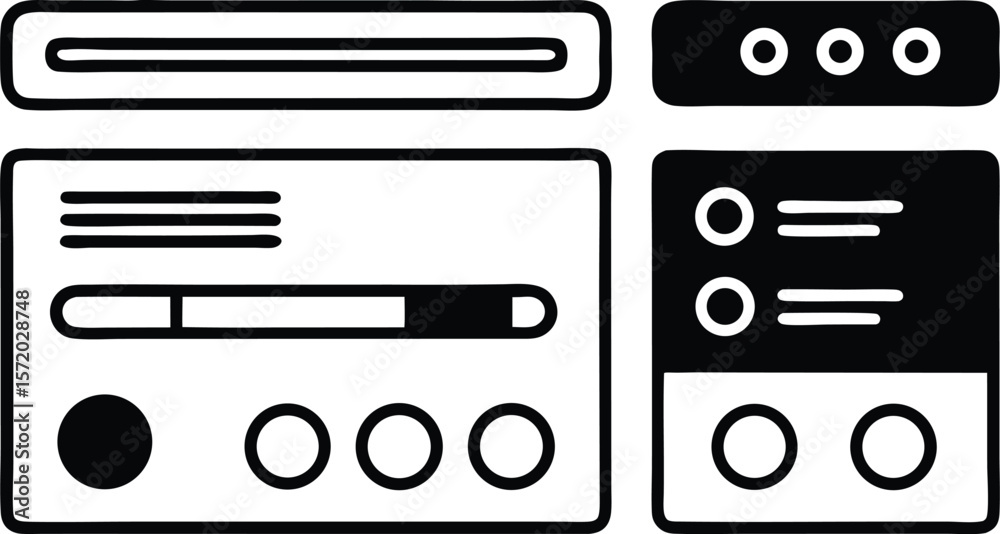 Photo of a set of user interface elements for web and mobile applications Photo of a set of user interface elements for web and mobile applications