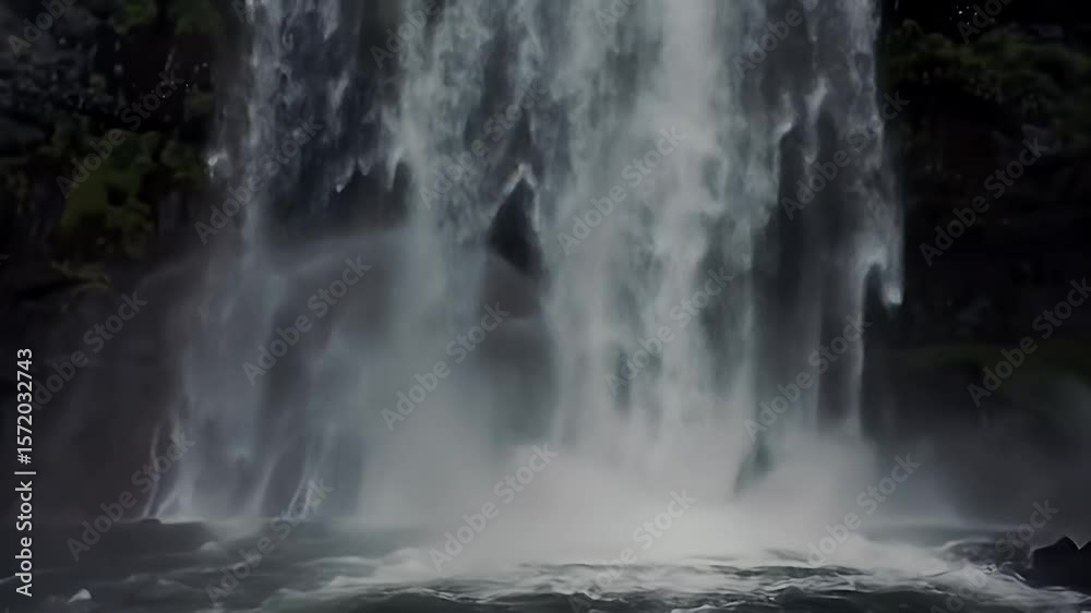 Majestic waterfall in scenic landscape Majestic waterfall in scenic landscape
