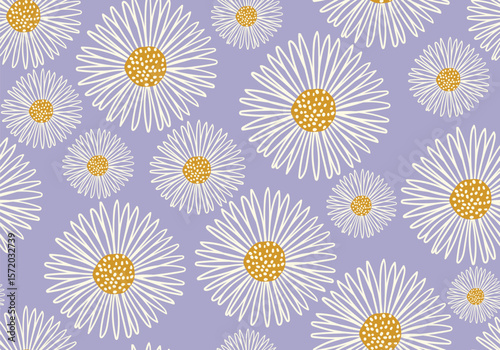 Floral Abstract Seamless Pattern, Suitable for Fashion Design, Decoration, Fabric, Wallpaper and Printing on Purple Background