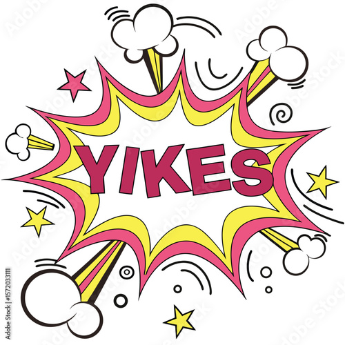 Comic book style yikes speech bubble