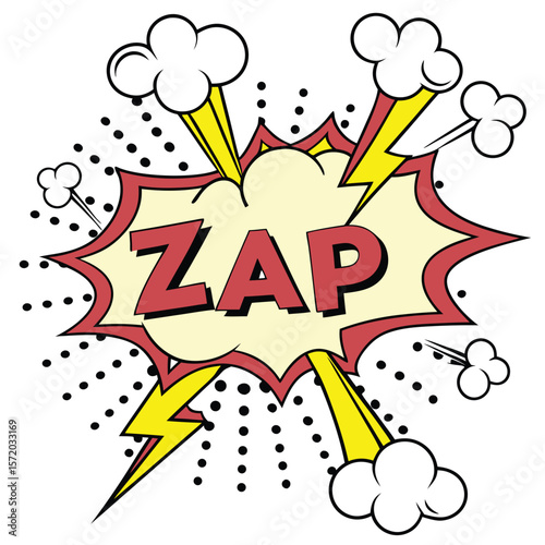 Comic book style zap speech bubble illustration