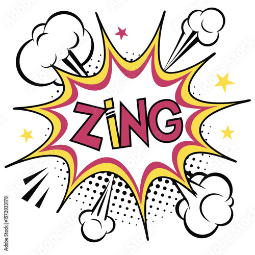 Comic book style zing speech bubble