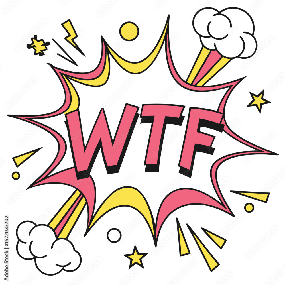 Obraz premium Comic explosion wtf graphic