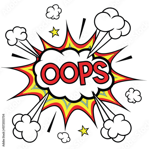 Comic oops speech bubble graphic