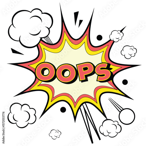 Comic oops speech bubble graphic