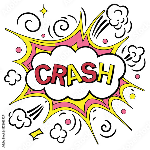 Comic speech bubble crash graphic design