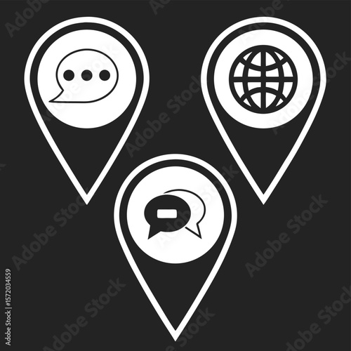 Communication global icons design