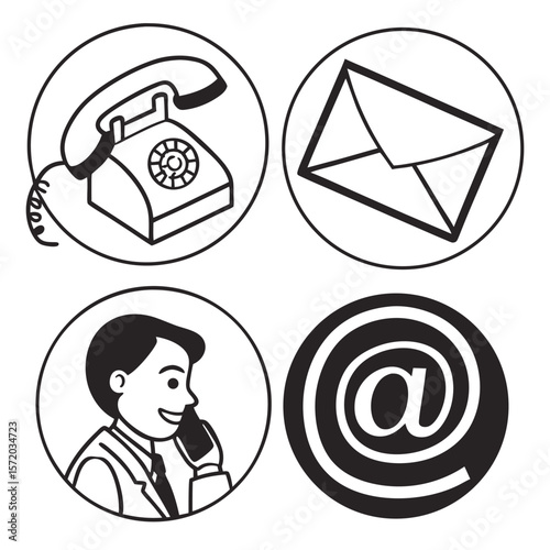 Communication icons contact methods