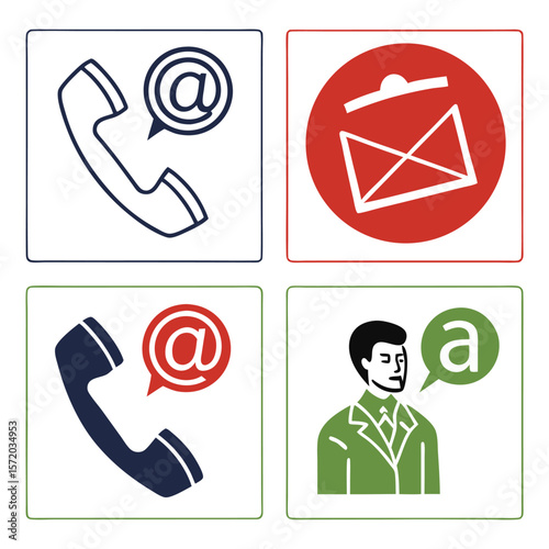 Communication icons for business