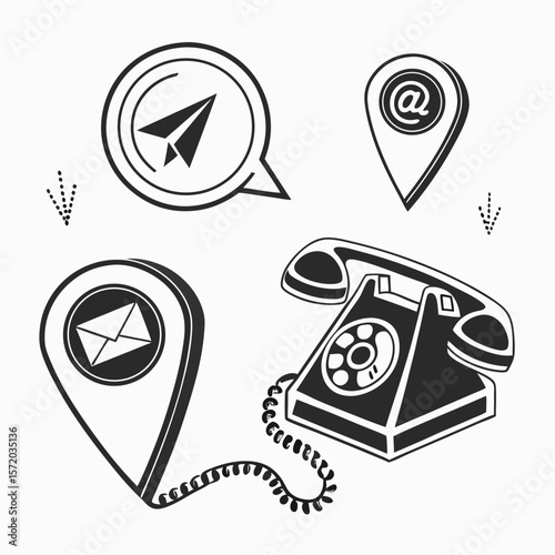 Communication icons graphic design