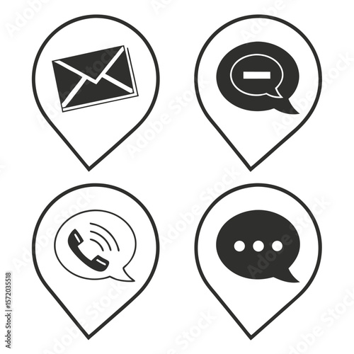 Communication icons on location markers