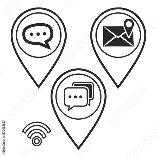 Communication icons on location markers