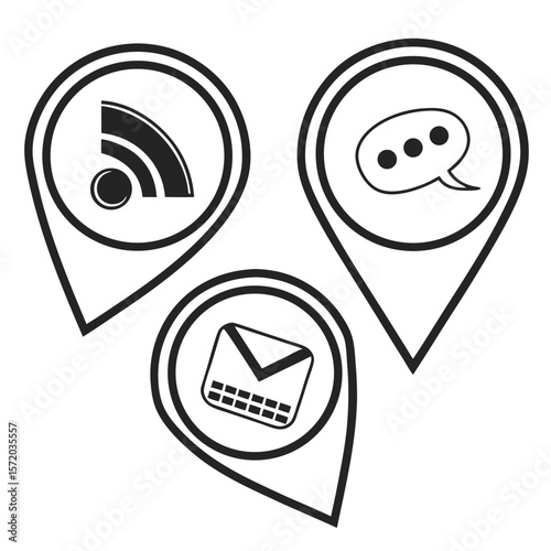 Communication icons on map markers