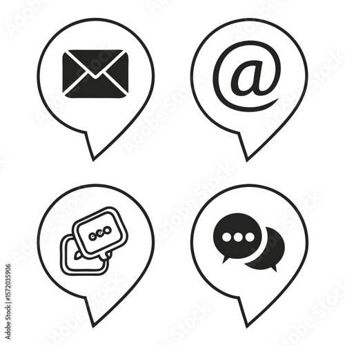 Communication icons set