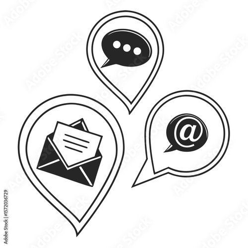 Communication icons vector graphics