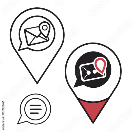 Communication icons with location markers