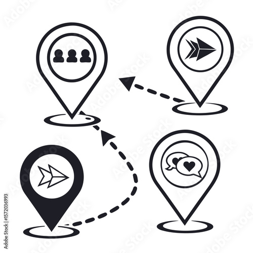 Communication network location icons