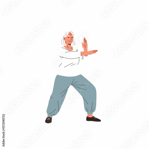 Senior Woman Practicing Tai Chi: Mindful Movement