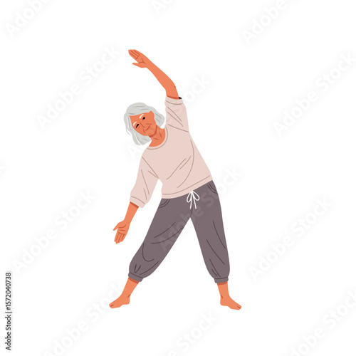 Senior Woman's Gentle Yoga: Active Aging Illustration