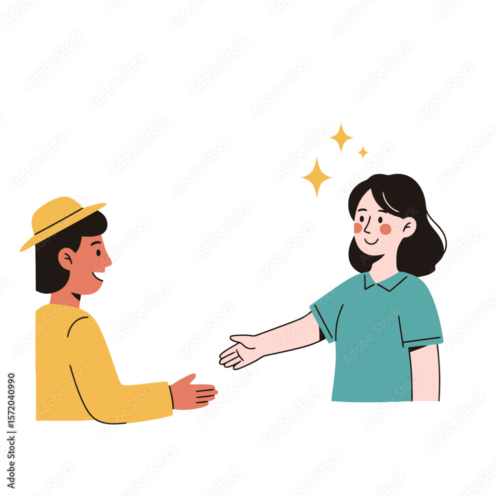Fototapeta premium Welcoming Gesture: Handshake Invitation