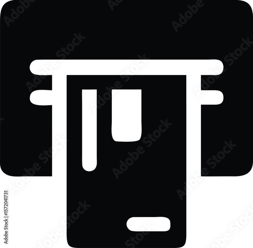 Black and white icon displays the front view of a card insertion machine