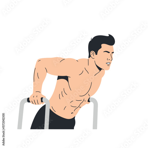Bodyweight Dips: Exercise Illustration for Fitness and Strength Training